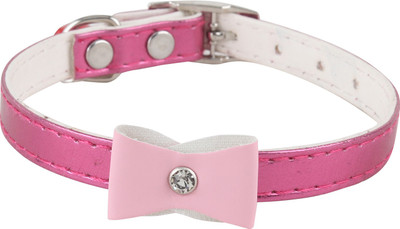 

SRI High Quality Designer Adjustable Bow Design Collar For Puppy/Cat Cat Everyday Collar(, PINK