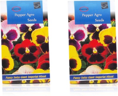 

Pepper Agro Pansy Swiss Giant Imperial Mixed Flower seeds Seed(300 per packet)