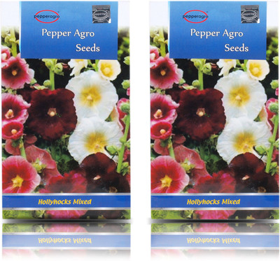 

Pepper Agro Hollyhocks Mixed Flower seeds Seed(30 per packet)