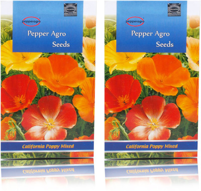 

Pepper Agro California Poppy Mixed Flower seeds Seed(300 per packet)