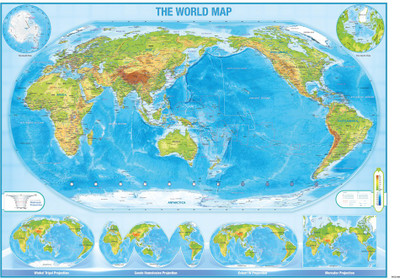 

World Map Peel and Stick Wall Paper ( 40 X 60 Inch) Paper Print(102 inch X 152 inch, Rolled)