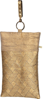 

Mahadev Exports Mobile Pouch for Women Gold Flower Mobile Pouch(Gold)