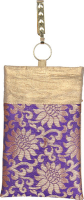 

Mahadev Exports Mobile Pouch for Women Purple Flower Mobile Pouch(Purple)