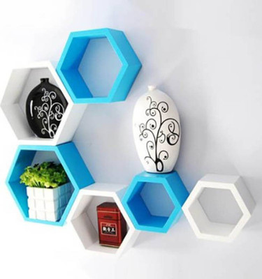 

Wooden Art & Toys na MDF Wall Shelf(Number of Shelves - 6, White)