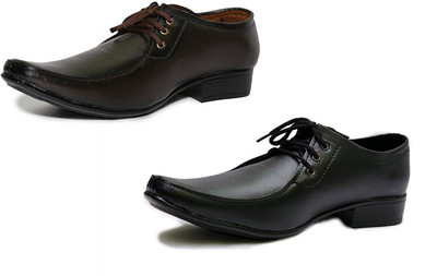 

FITRIGHT Derby For Men(Multicolor, Brown::black