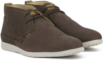 Hush Puppies By Bata ZERO G NU BUCK BOOTS Mid Ankle Sneakers For Men(Brown