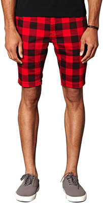 Stripz Checkered Men's Red Chino Shorts, Regular Shorts, Night Shorts, Basic Shorts, Cargo Shorts, Denim Shorts available at flipkart for Rs.249