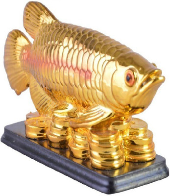 

GIRISHA AND SON Arrawana Fish Showpiece - 12 cm (Polyresin, Multicolor) Decorative Showpiece - 12 cm(Polyresin, Gold)