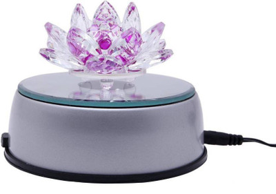 

GIRISHA AND SON Decorative Crystal Lotus Flower With 7 Led Light Stand Turntable Rotating Base Showpiece - 6 cm (Crystal, Multicolor) Decorative Showpiece - 7 cm(Crystal, Multicolor)