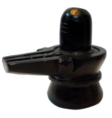 

SHIVARATNA Black Marble Shivling 12cm Decorative Showpiece - 12 cm(Marble, Black)
