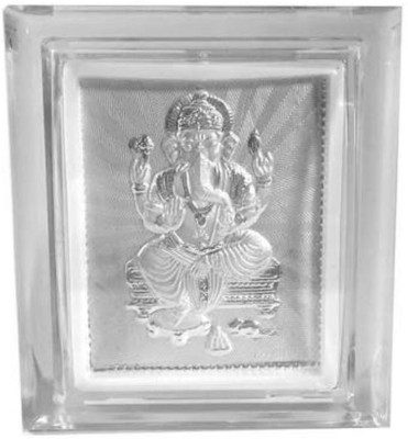 

Amman 999 Pure Silver Ganesha Self Stand Photo Frame Decorative Showpiece - 5.5 cm(Silver, Silver)