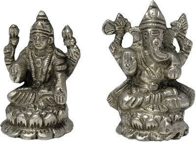 57 off on numeroastro shri laxmi shri ganesh idol in panchdhatu decorative showpiece 7 cm metal silver on flipkart paisawapas com paisawapas