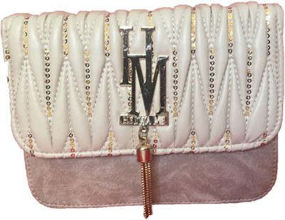 

ELYSIAN Women Casual White PU Sling Bag