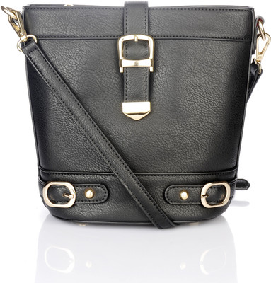 

Satya Paul Women Casual Black PU Sling Bag