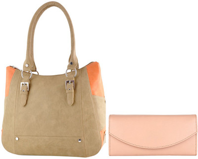 

Lychee Bags Girls Casual Beige, Pink PU Shoulder Bag