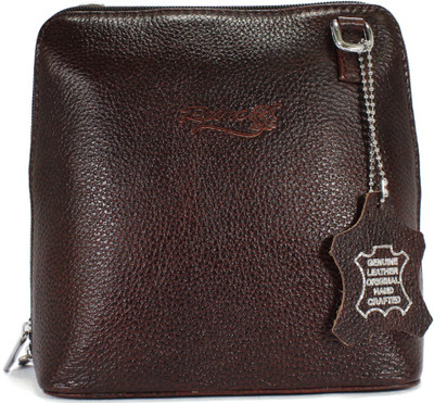 

REINE Girls Casual Brown Genuine Leather Sling Bag