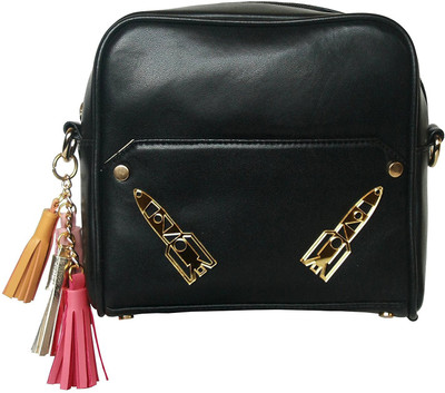 

FIZZA Women Casual Black PU Sling Bag