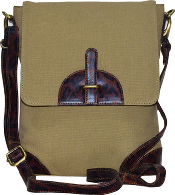 

shankar produce Boys & Girls Casual Brown Canvas, Genuine Leather Shoulder Bag
