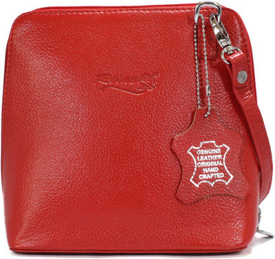 

REINE Girls Casual Red Genuine Leather Sling Bag