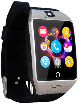 

MOBILE FIT compatible bluetooth smartwatch with camera,sim-card slot and memory card slot Silver Smartwatch(Black Strap Free Size)