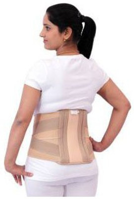 A R Contoured Lumbar Sacral (L.S.) Belt Back Pain Abdominal Back Support Eco ( 110 cm to 120 cm) Back / Lumbar Support(Beige)