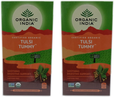 

Organic India Tulsi Tummy (Pack of 2) Tulsi Herbal Tea Bags Box(90 g)