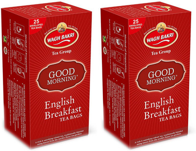 

Waghbakri Good Morning English Breakfast 25 Tea Bags, 50g Unflavoured Black Tea(50 g, Box)