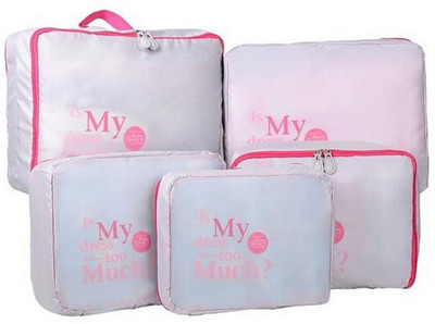 

Styleys 5 pcs, 1 Set Travel Bag Organizer Packing Cubes (Light Grey)(Grey)