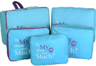 

Styleys 5 pcs, 1 Set Bag Organizer Packing Cube Toiletry Bag (Blue)(Blue)