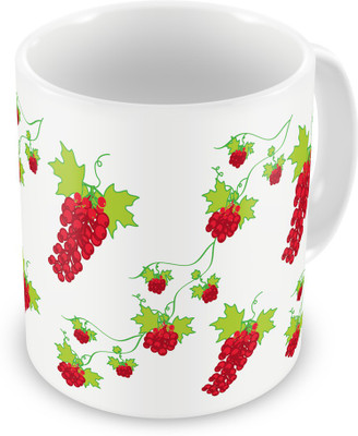 

Indigifts Grapes Wines Printed Red Ceramic (330 ml) ( Xmas Gift For Her, Him, Boy, Girl, Dad, Mom, Friends, Family ) - Christmas Decorations Ceramic Mug(330 ml)