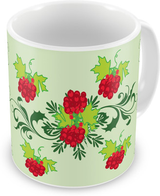 

Indigifts Grapes Bunch Printed Light Green Ceramic (330 ml) ( Xmas Gift For Her, Him, Boy, Girl, Dad, Mom, Friends, Family ) - Christmas Decorations Ceramic Mug(330 ml)