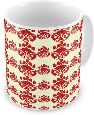 

Indigifts Jingle Bell Pattern Printed Off White Ceramic (330 ml) ( Xmas Gift For Her, Him, Boy, Girl, Dad, Mom, Friends, Family ) - Christmas Decorations Ceramic Mug(330 ml)
