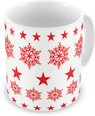 

Indigifts Snow Pattern Printed White Ceramic (330 ml) ( Xmas Gift For Her, Him, Boy, Girl, Dad, Mom, Friends, Family ) - Christmas Decorations Ceramic Mug(330 ml)