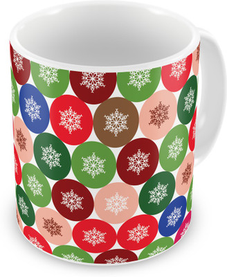 

Indigifts Geometric Snowflake Pattern Printed Colourful Ceramic (330 ml) ( Xmas Gift For Her, Him, Boy, Girl, Dad, Mom, Friends, Family ) - Christmas Decorations Ceramic Mug(330 ml), Multicolor