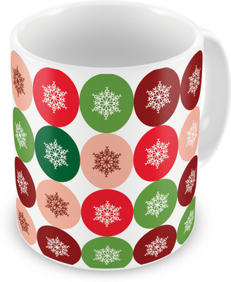

Indigifts Snowflake Shower Printed Colourful Ceramic (330 ml) ( Xmas Gift For Her, Him, Boy, Girl, Dad, Mom, Friends, Family ) - Christmas Decorations Ceramic Mug(330 ml), Multicolor