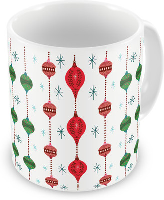 

Indigifts Christmas Climbing Bulbs Printed White Ceramic (330 ml) ( Xmas Gift For Her, Him, Boy, Girl, Dad, Mom, Friends, Family ) - Christmas Decorations Ceramic Mug(330 ml)