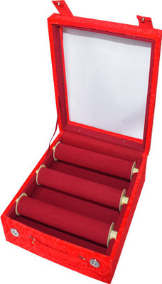 

Aadhya Jewellry Bangle Box Transparency-3 Rods (Maroon) Vanity Box(Maroon)