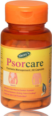 

Shrey's Psorcare for Psoriasis Treatment - 60 Capsules (Ayurvedic | Neem Based Herbal Extract Complex) (60 No)(60 No)