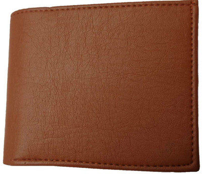 

N R CREATION Men Tan Genuine Leather, Artificial Leather Wallet(5 Card Slots)