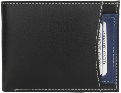 

K London Men Black, Blue Artificial Leather Wallet(5 Card Slots)