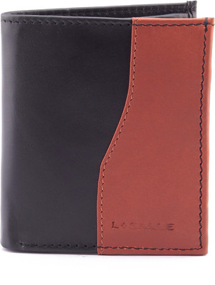 

LASALLE Men Black Genuine Leather Wallet(3 Card Slots)