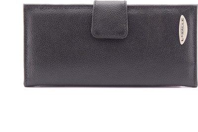 

LASALLE Men Black Genuine Leather Wallet(7 Card Slots)