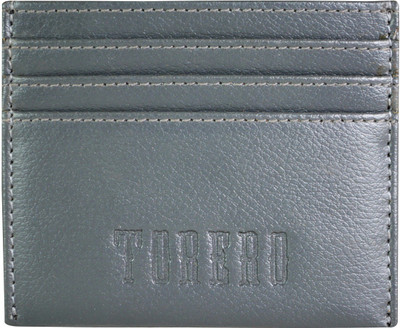 

TORERO Men Grey Genuine Leather Card Holder(6 Card Slots)