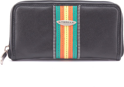 

LASALLE Women Casual Black Genuine Leather Wallet(6 Card Slots)