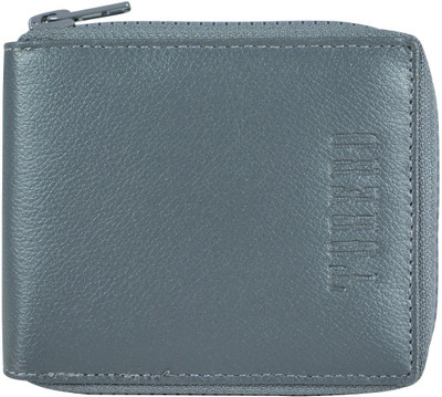 

TORERO Men Grey Genuine Leather Wallet(8 Card Slots)