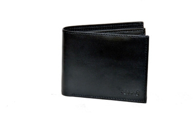 Ferric Men Black Genuine Leather Wallet(6 Card Slots)