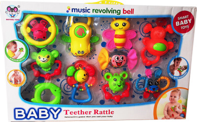 

kidoz kingdom BABY TEETHER RATTLE MUSICAL REVOLVING BELL Rattle(Multicolor)