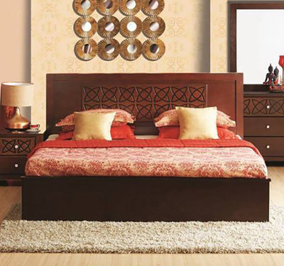 

HomeTown Astra Solid Wood Queen Bed With Storage(Finish Color - Wenge)