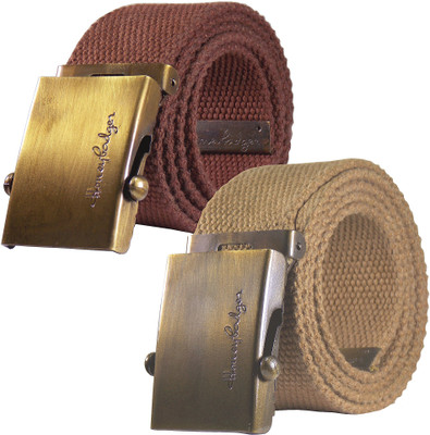 

Honey Badger Men & Women Casual Brown, Khaki Canvas Belt