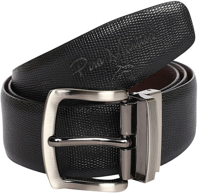 

Pera Mantica Men Formal, Party, Evening Black Genuine Leather Reversible Belt